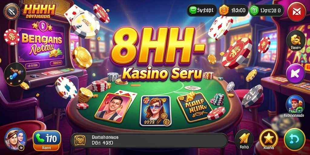 Screenshot gameplay 8HHH menampilkan aktivitas seru dalam permainan Kasino.