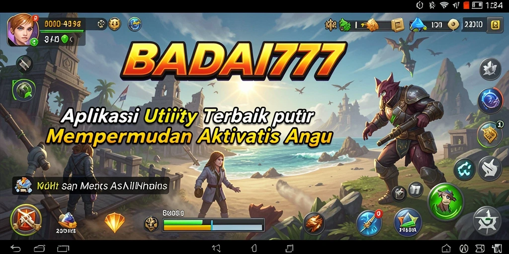 Tampilan utama BADAI777 yang menampilkan fitur-fitur aplikasi Utility.