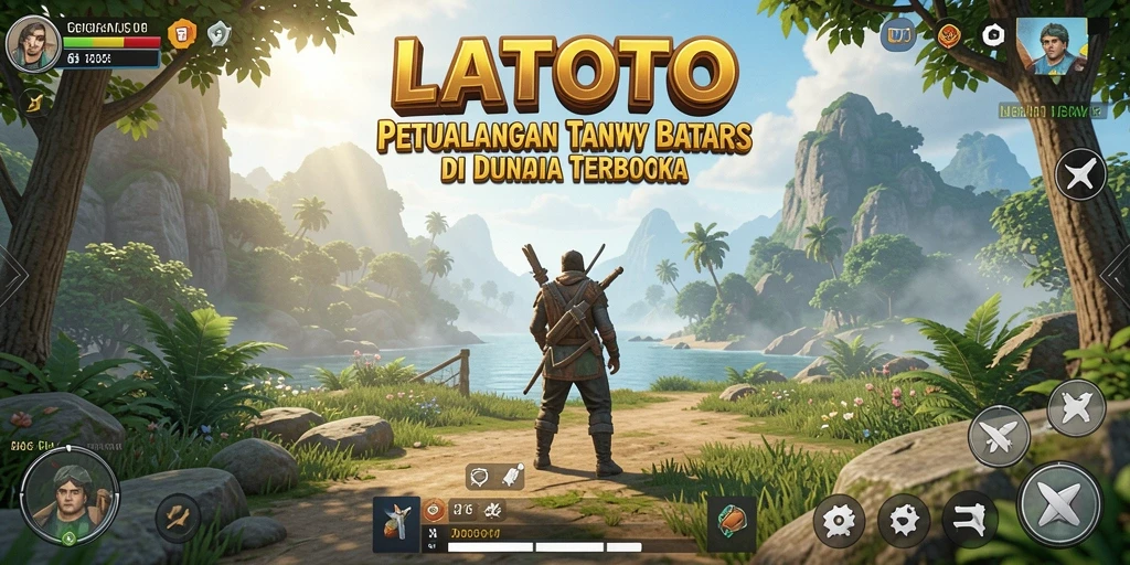 Tangkapan layar gameplay LATOTO menunjukkan eksplorasi dunia yang luas.