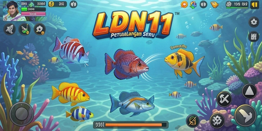 Gameplay seru tembak ikan di bawah laut yang penuh warna.