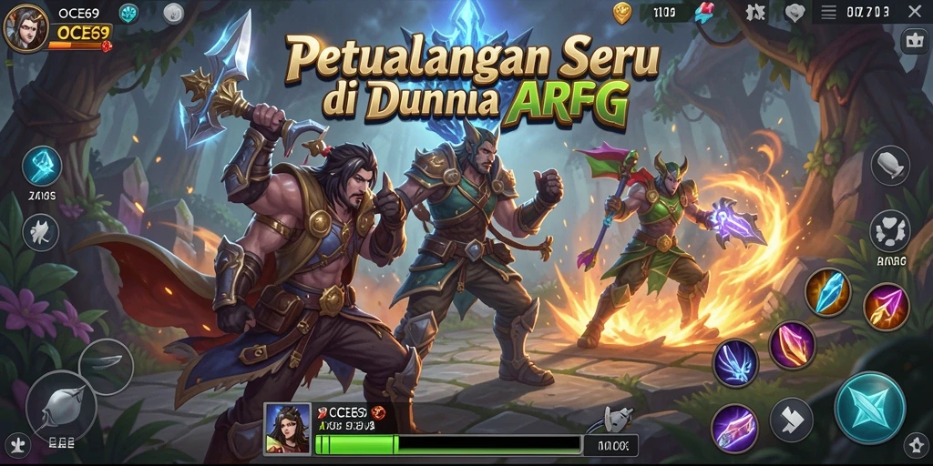 Tampilan menarik dari aksi pertarungan dalam OCE69, game ARPG yang mengesankan.