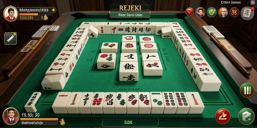 Tampilan gameplay seru dan menantang di REJEKI Mahjong.