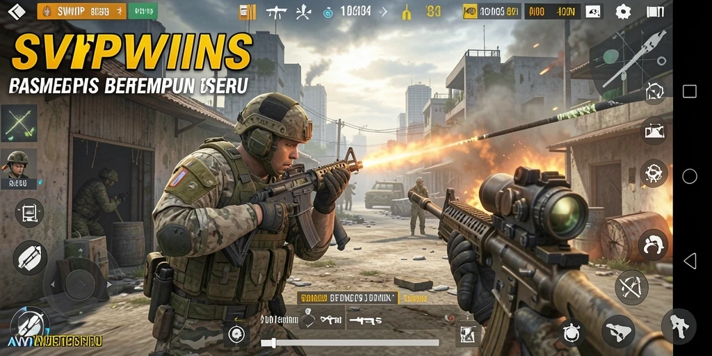 Gameplay intens SVIPWINS dengan aksi pertempuran mendebarkan.